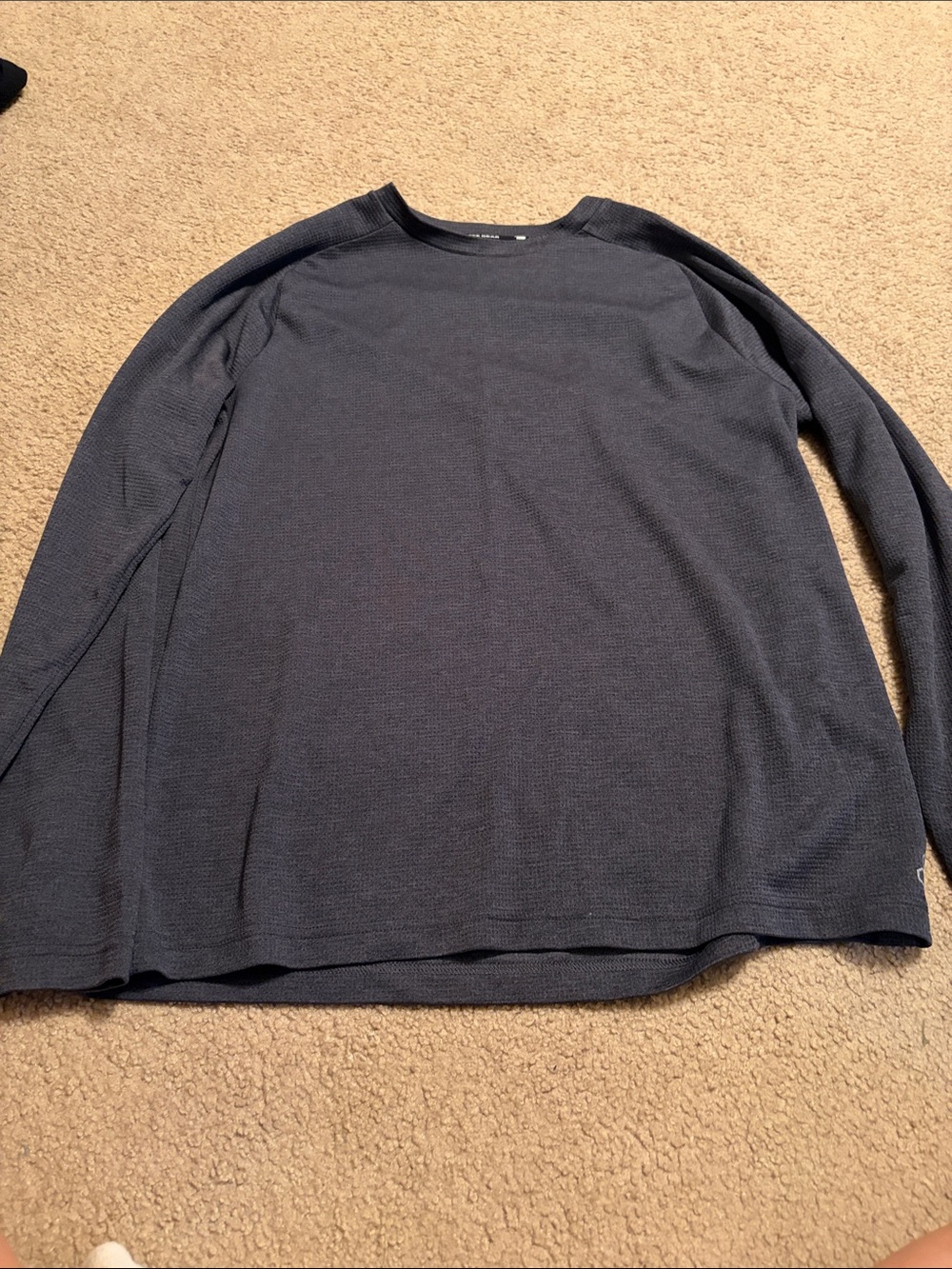 Men's Long-Sleeve Waffle Knit Top - dark grey